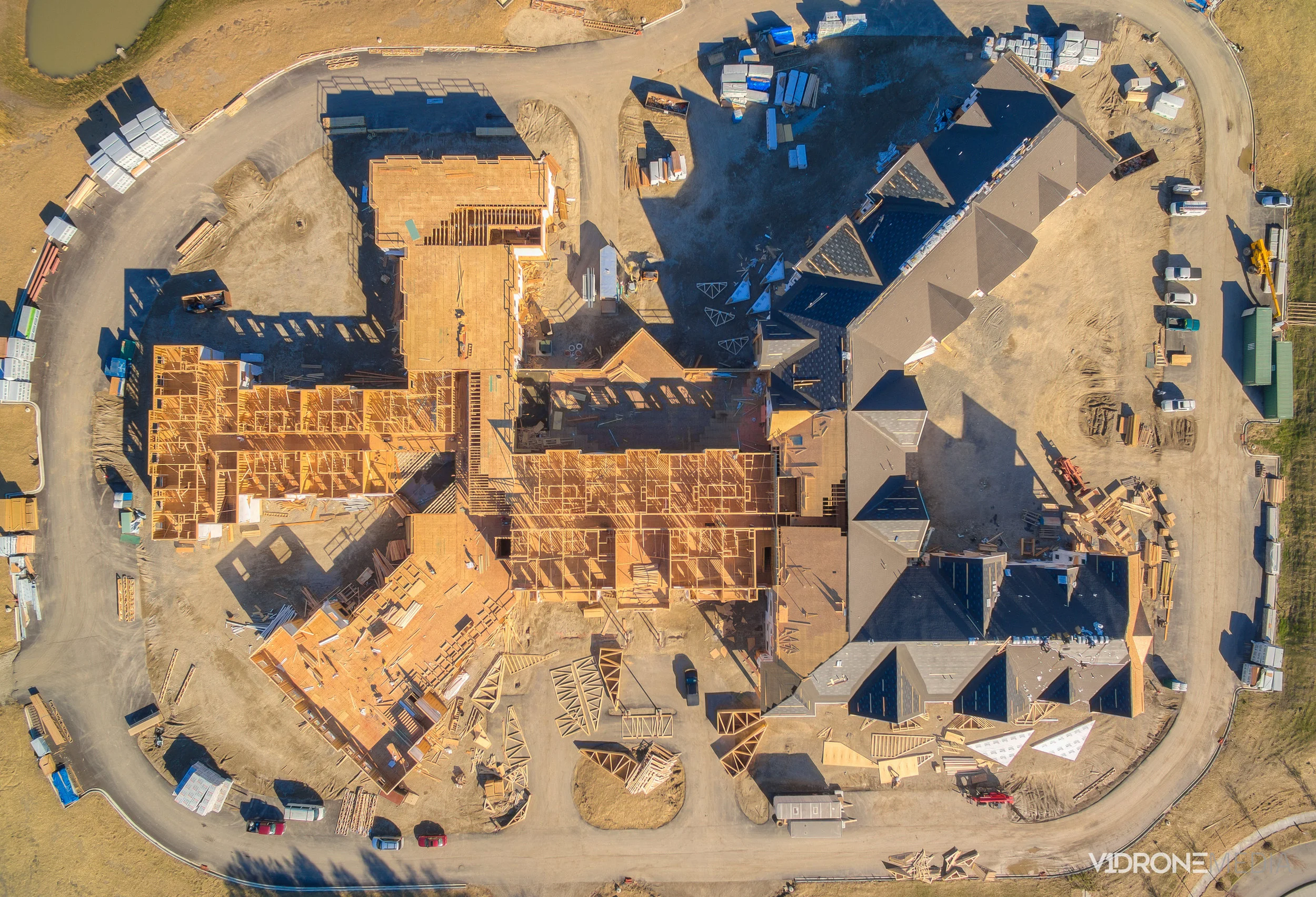 Drone construction site photography online